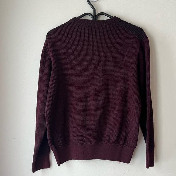 Karbon waffle knit burgundy long sleeve crew neck sweatshirt women’s large - Picture 10 of 10